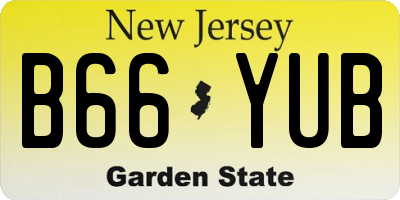 NJ license plate B66YUB