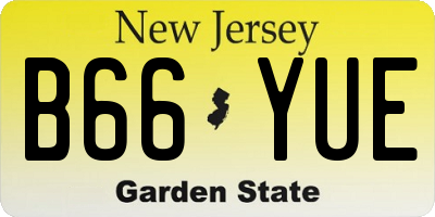 NJ license plate B66YUE