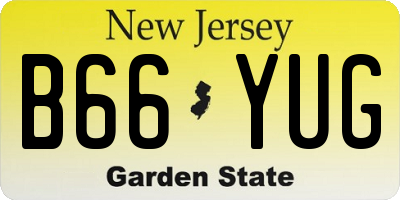 NJ license plate B66YUG