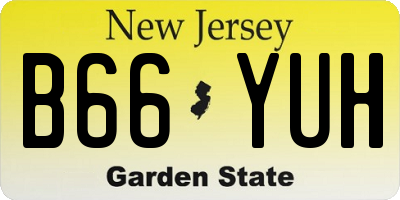 NJ license plate B66YUH