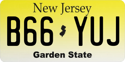 NJ license plate B66YUJ