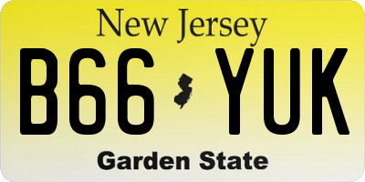 NJ license plate B66YUK