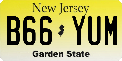NJ license plate B66YUM