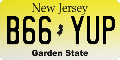 NJ license plate B66YUP