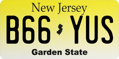 NJ license plate B66YUS