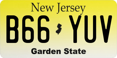 NJ license plate B66YUV