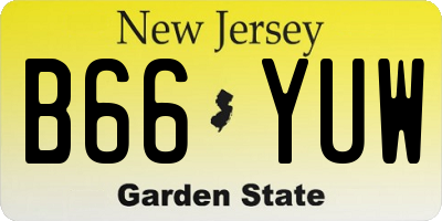 NJ license plate B66YUW