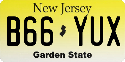 NJ license plate B66YUX