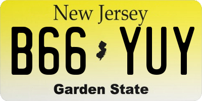 NJ license plate B66YUY