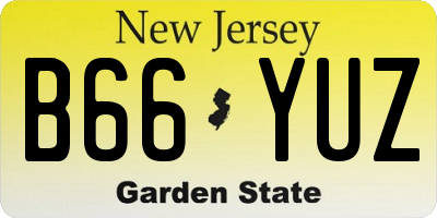 NJ license plate B66YUZ