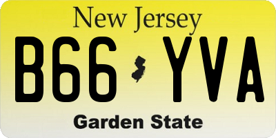 NJ license plate B66YVA