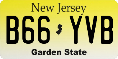 NJ license plate B66YVB