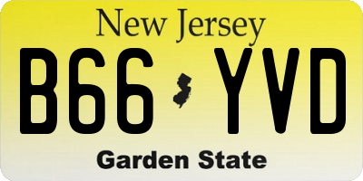NJ license plate B66YVD