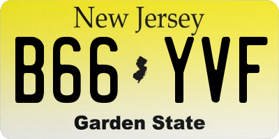 NJ license plate B66YVF