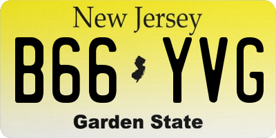NJ license plate B66YVG