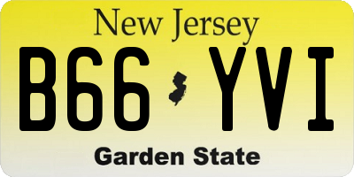 NJ license plate B66YVI