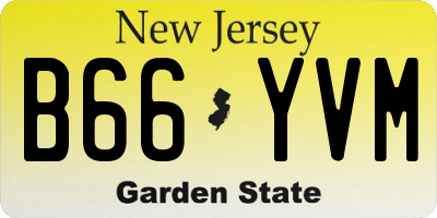 NJ license plate B66YVM