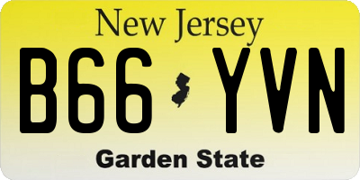 NJ license plate B66YVN