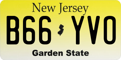 NJ license plate B66YVO