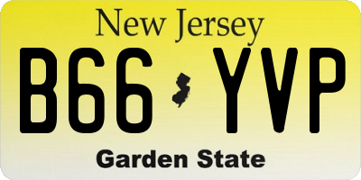 NJ license plate B66YVP