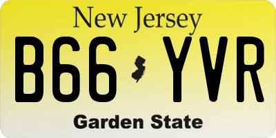 NJ license plate B66YVR