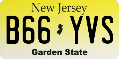 NJ license plate B66YVS