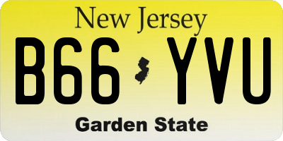 NJ license plate B66YVU