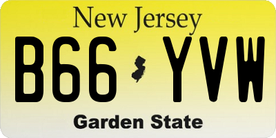 NJ license plate B66YVW