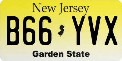 NJ license plate B66YVX