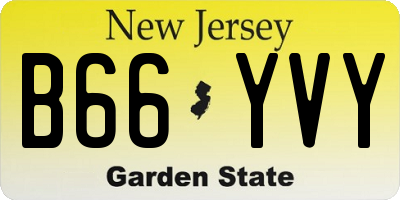 NJ license plate B66YVY