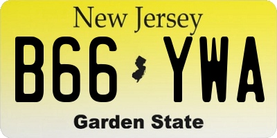 NJ license plate B66YWA