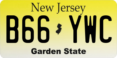 NJ license plate B66YWC