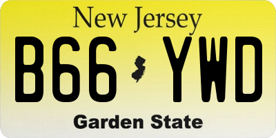 NJ license plate B66YWD