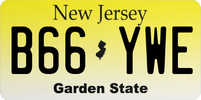 NJ license plate B66YWE