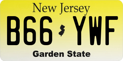 NJ license plate B66YWF