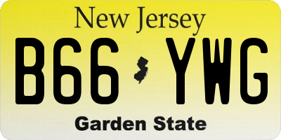 NJ license plate B66YWG