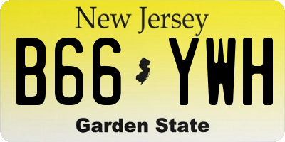 NJ license plate B66YWH