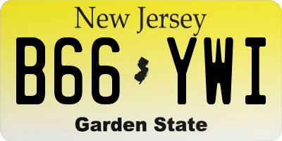 NJ license plate B66YWI