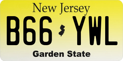 NJ license plate B66YWL