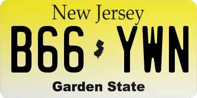 NJ license plate B66YWN
