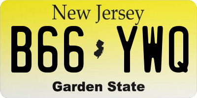 NJ license plate B66YWQ