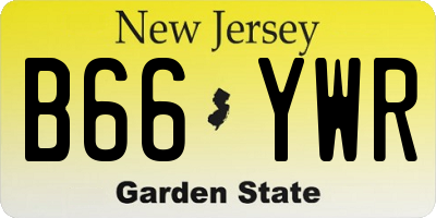 NJ license plate B66YWR