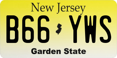 NJ license plate B66YWS