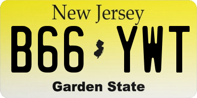 NJ license plate B66YWT