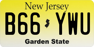 NJ license plate B66YWU