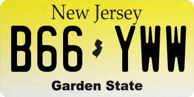 NJ license plate B66YWW