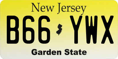 NJ license plate B66YWX