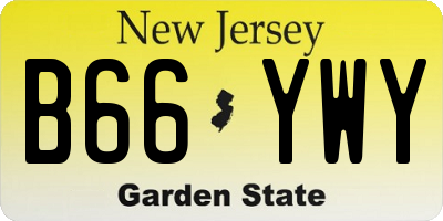 NJ license plate B66YWY