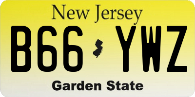NJ license plate B66YWZ