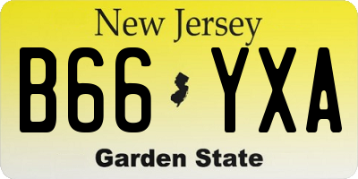 NJ license plate B66YXA